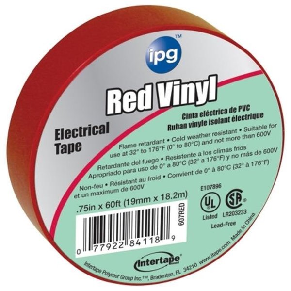 Intertape Intertape .5in. x 60ft. Red Vinyl Electrical Tape  85832 85832